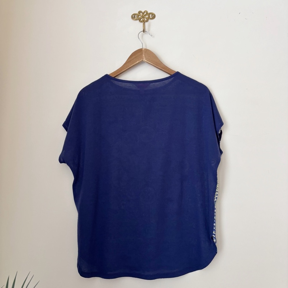 Lilly Pulitzer Marion Silk Top XS S Bright Navy Escape Animals - Picture 5 of 8